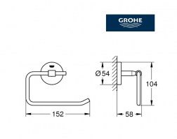 MEDIDAS PORTARROLLOS SIN TAPA BAU COSMOPOLITAN GROHE